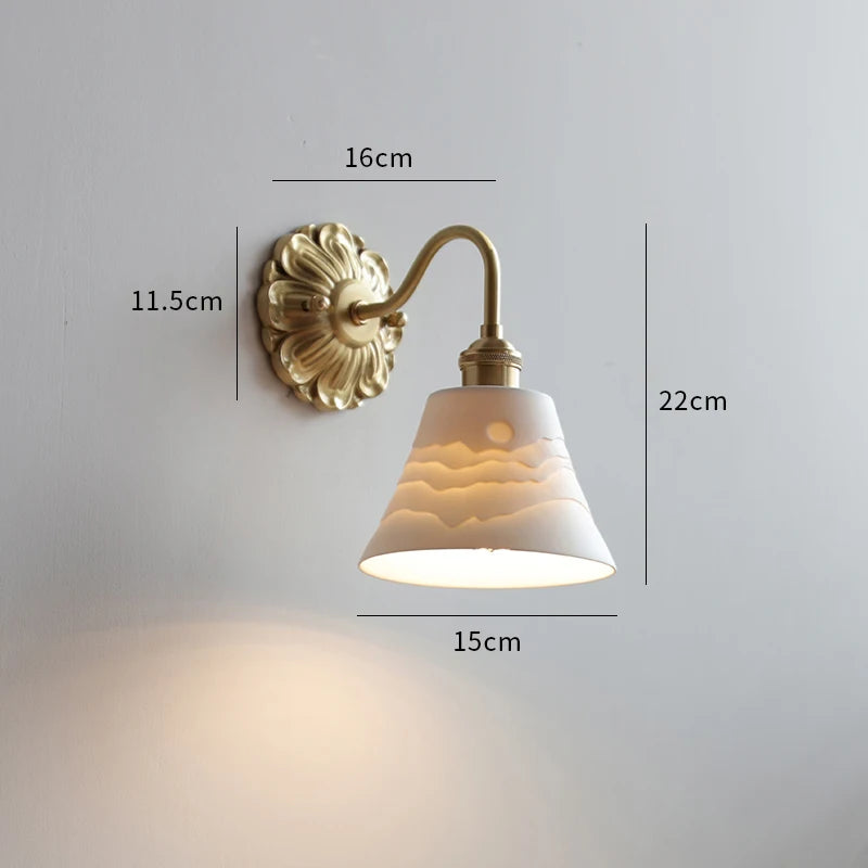 Copper Ceramic LED Bathroom Wall Sconce