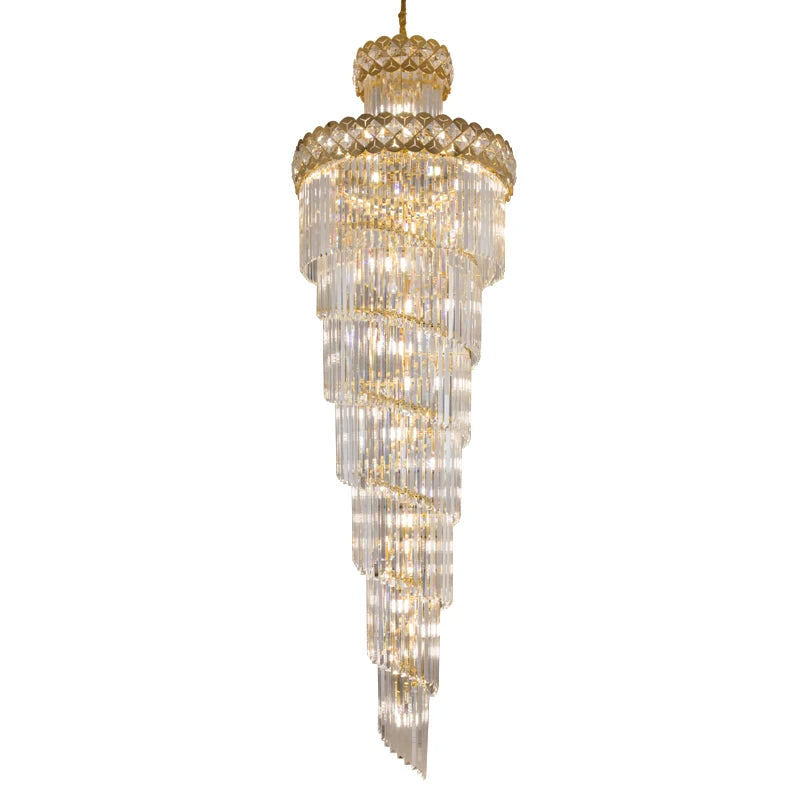 Semi flush mounted crystal chandelier with E14 LED bulbs included