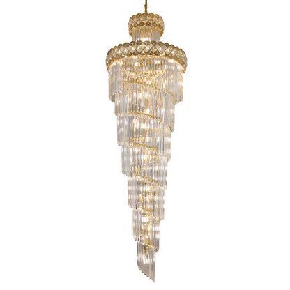 Semi flush mounted crystal chandelier with E14 LED bulbs included