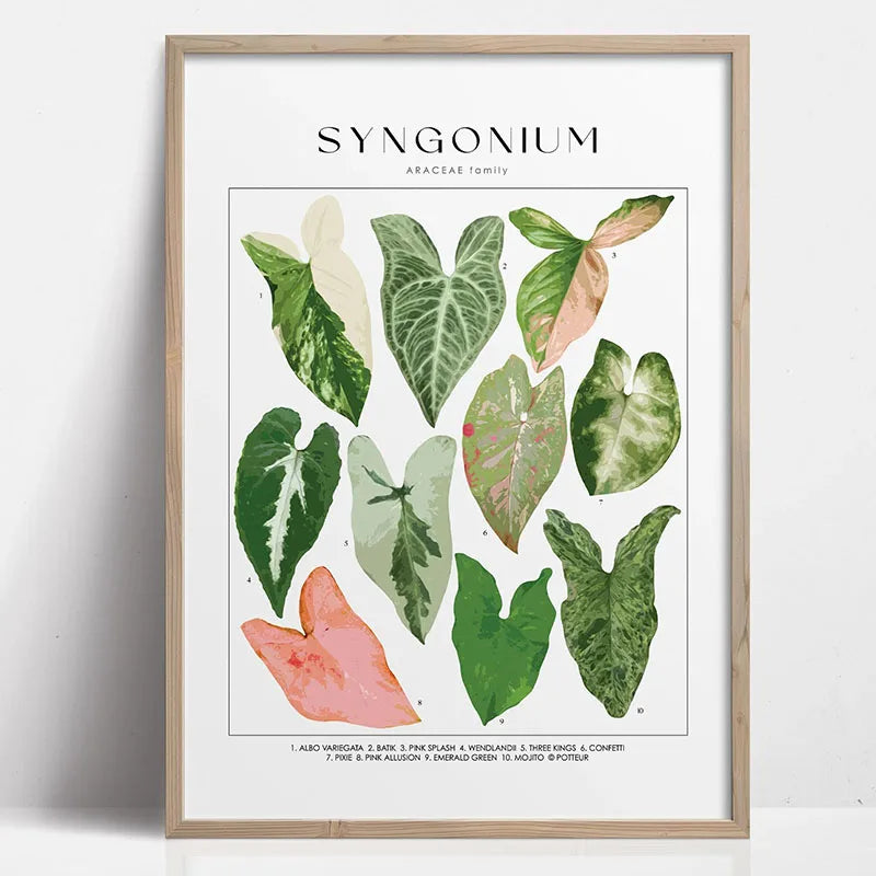 Green Botanical Houseplant Canvas Wall Art