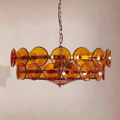 Flush mount glass chandelier with touch on and off switch and 90 to 260V power