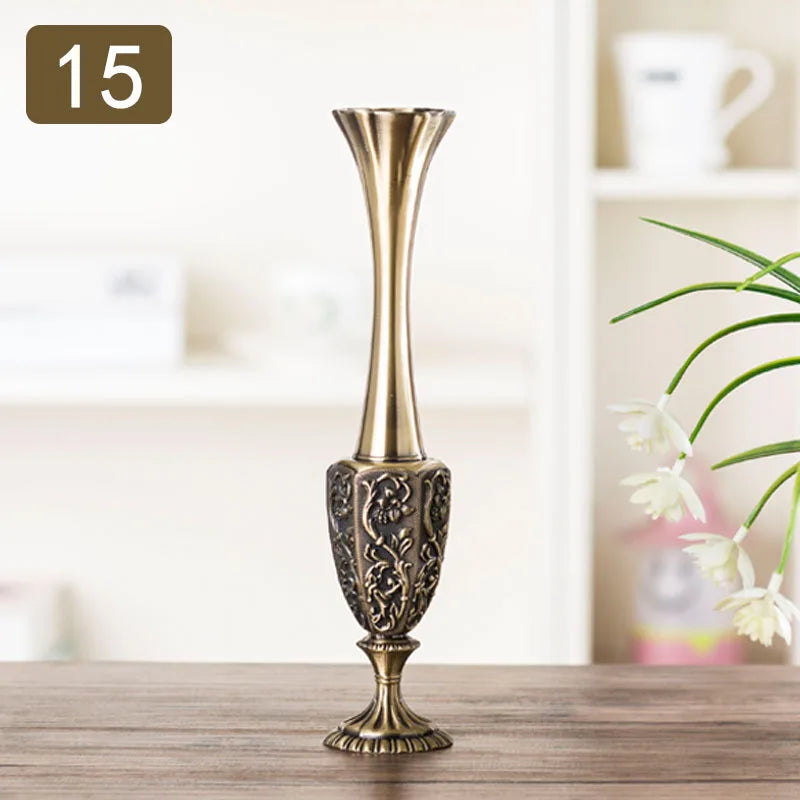 Nordic geometric electroplated metal vase housewarming gift