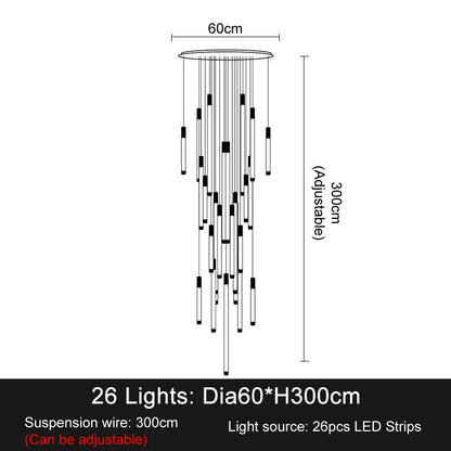 Acrylic ring chandelier with cold white LED light on a polished metal band