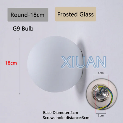 French Bauhaus Glass Ball Wall Sconce