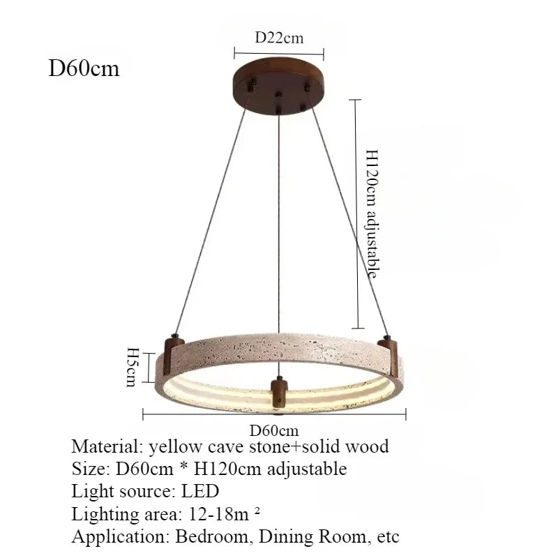 Travertine Ring LED Pendant Light
