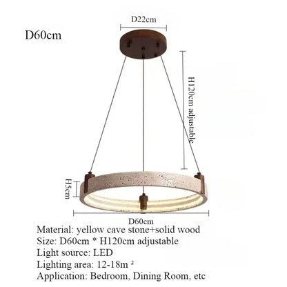Travertine Ring LED Pendant Light