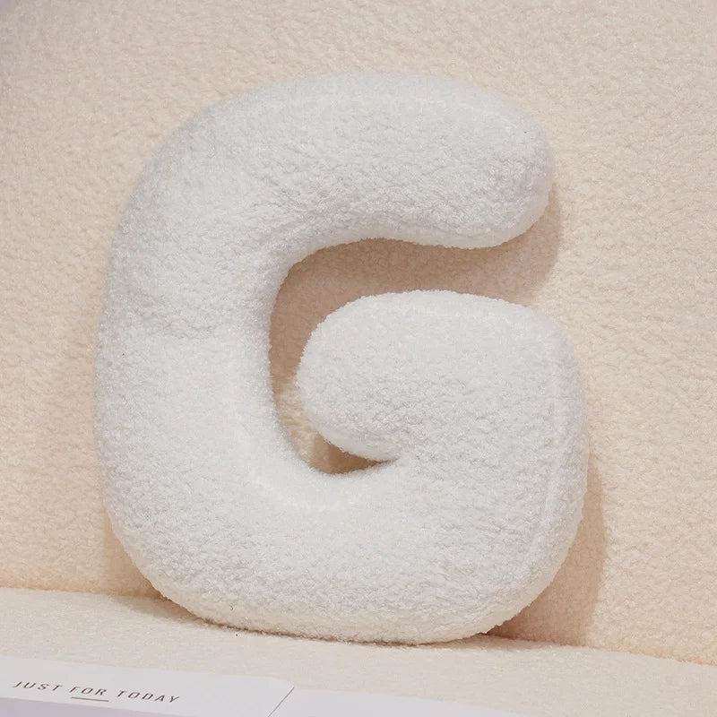 Alphabet Letter Plush Pillow — styling detail