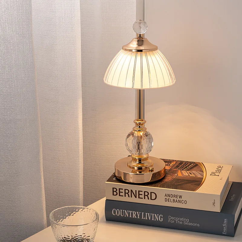 Diamond crystal lamp USB charging port detail close-up view