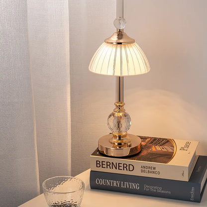 Diamond crystal lamp USB charging port detail close-up view