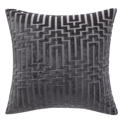 Geometric Velvet Throw Pillow Cover — styling detail