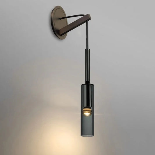 glass wall sconce, front view on white background