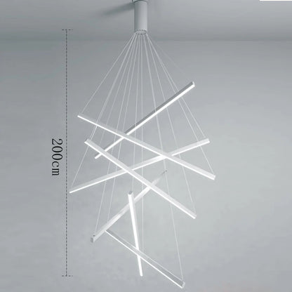 Nine head white cascade chandelier for a double-height entry hall or stairwell