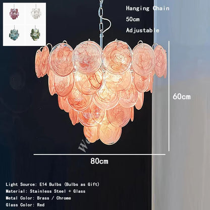 Murano glass chandelier measuring 25.6 in (65 cm) across