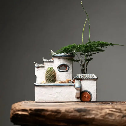 Huizhou ceramic flower pot courtyard aquascape ornament