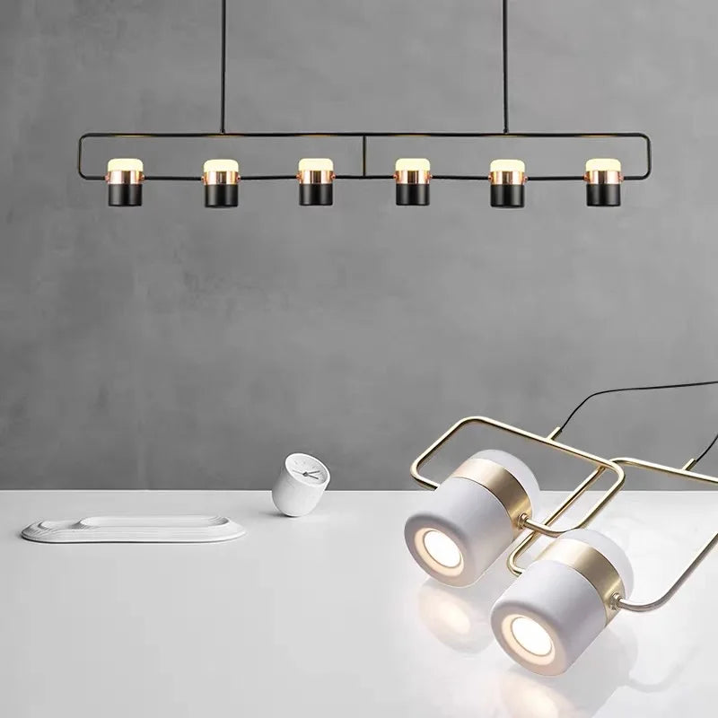 Spotlight chandelier at 52.8 in width with six adjustable heads