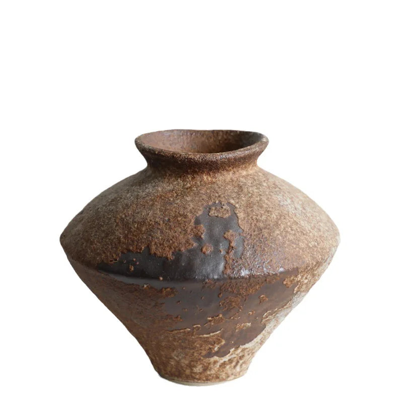 Retro handmade ceramic vase Zen Chinese hotel décor