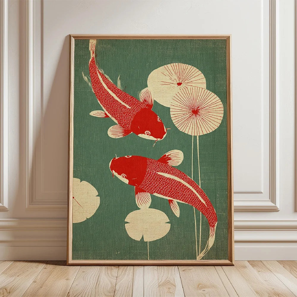 Japanese Koi Fish Zen Pond Canvas Wall Art