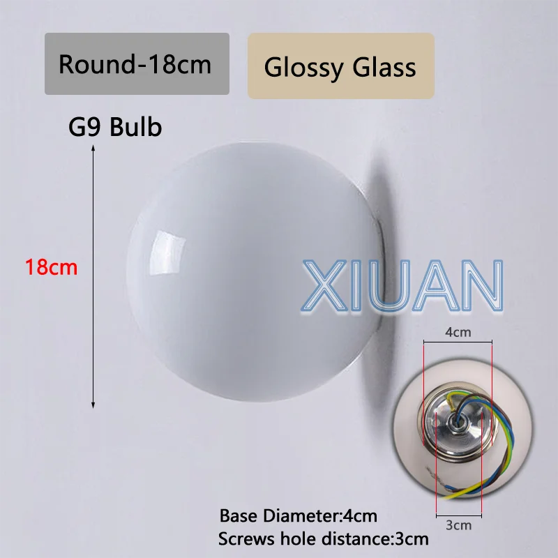French Bauhaus Glass Ball Wall Sconce