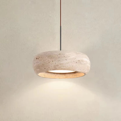 Travertine Disc Pendant Light