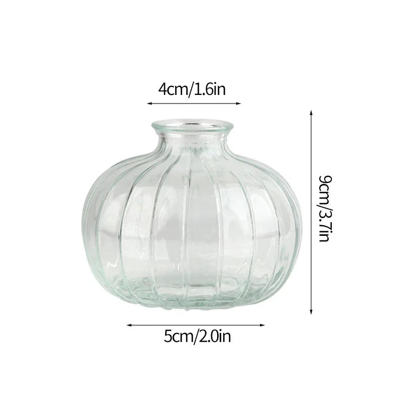Modern minimalist glass vase on marble white table setting