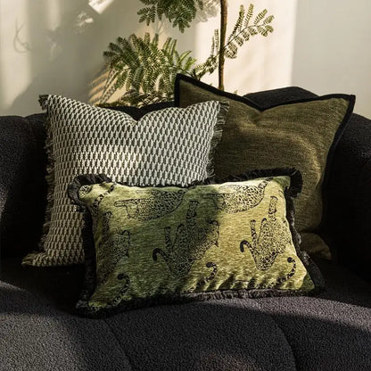 Geometric Jacquard Throw Pillow Cover