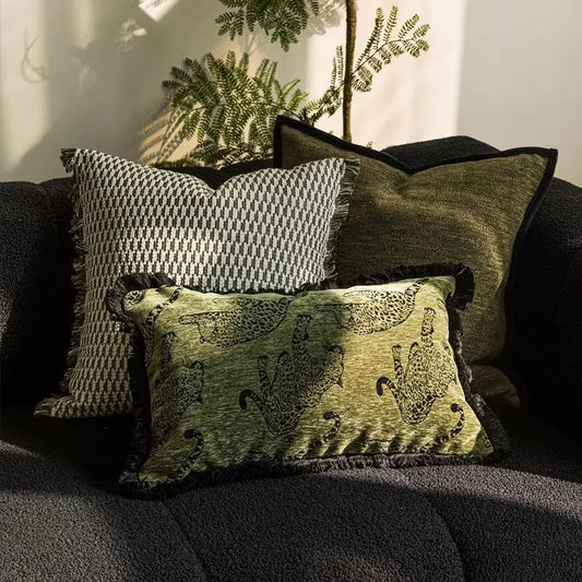 Geometric Jacquard Throw Pillow Cover