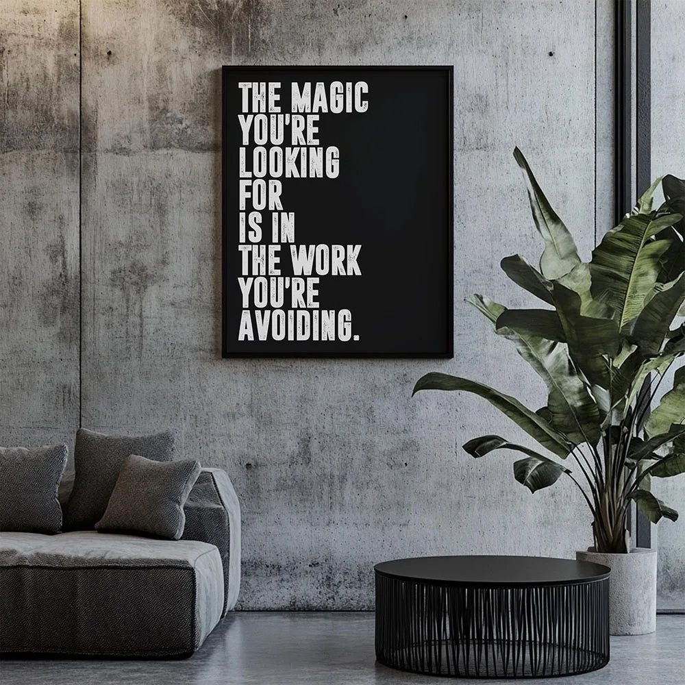 Minimalist Motivational Discipline Quote Canvas Wall Art