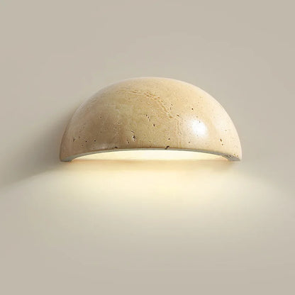 stone wall sconce, side profile showing mounting depth