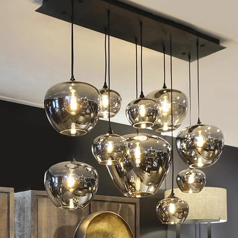 Glass Ring Multi Head Chandelier