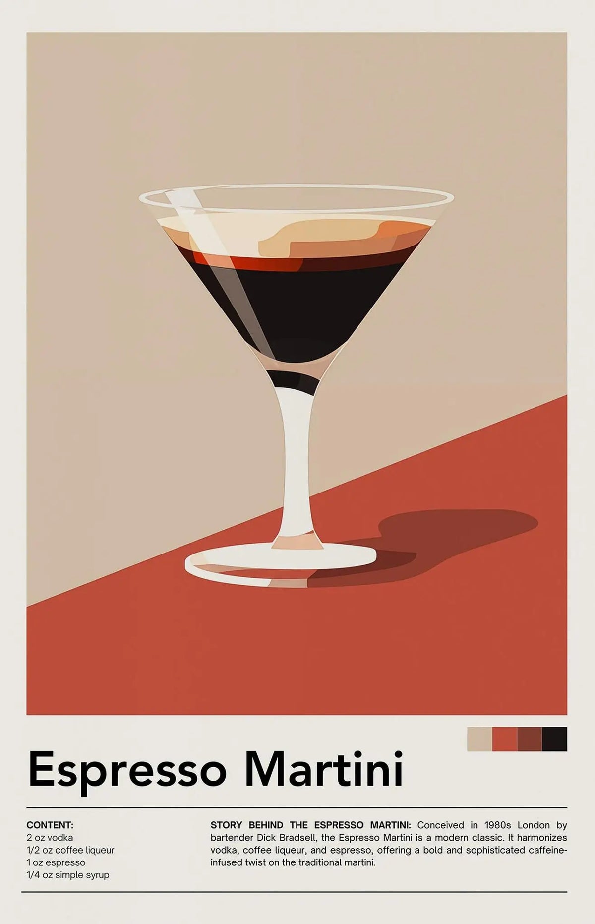Retro Cafe Cocktail Cappuccino Canvas Wall Art