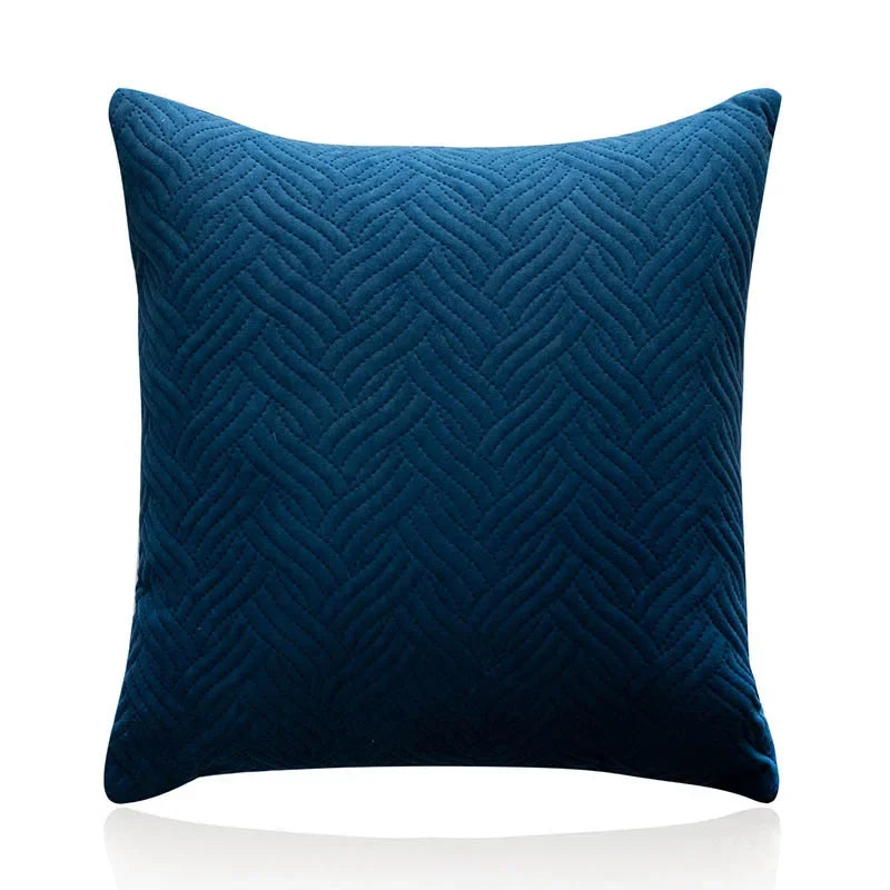 Quilted Velvet Throw Pillow Cover