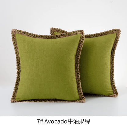 Burlap Linen Farmhouse Pillow Cover