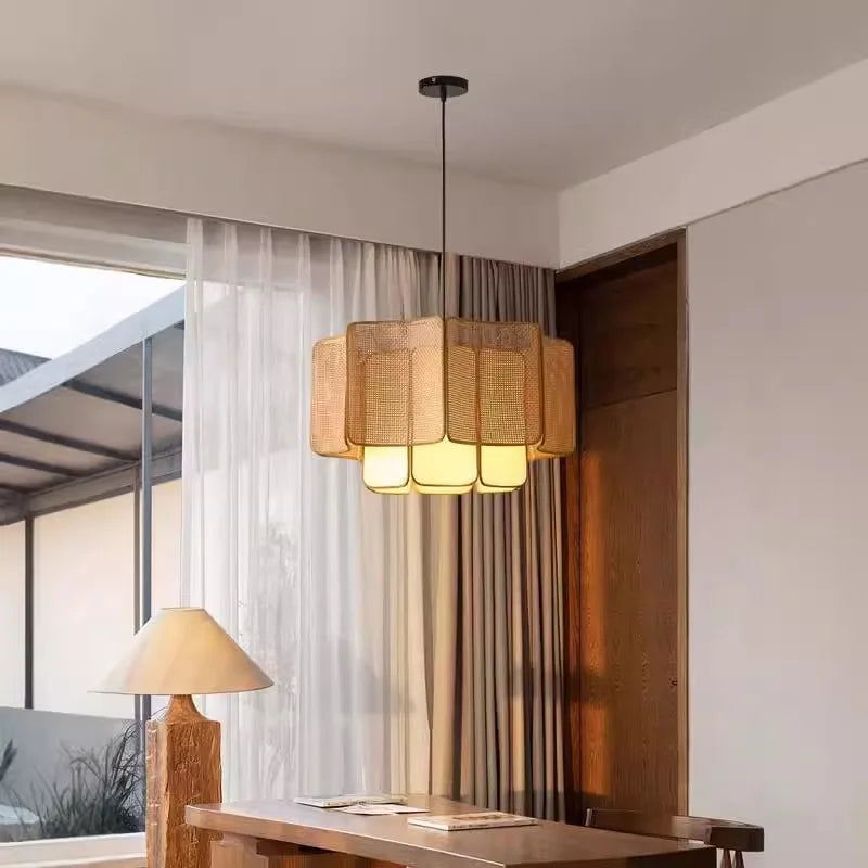 Wicker Globe Pendant Light