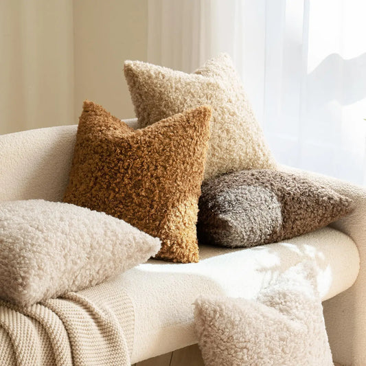 Teddy Velvet Throw Pillow Cover