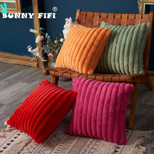 Solid Fabric Throw Pillow Cover