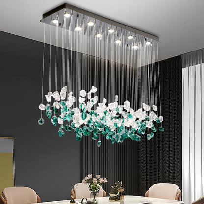 Green Stone Glass Chandelier