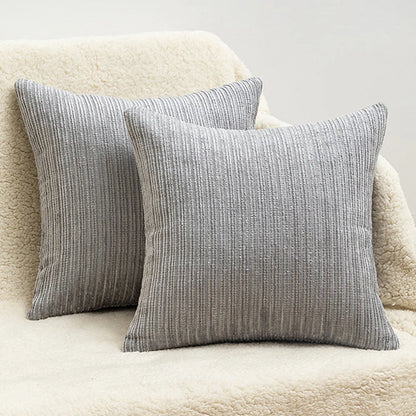 Striped Chenille Throw Pillow Cover