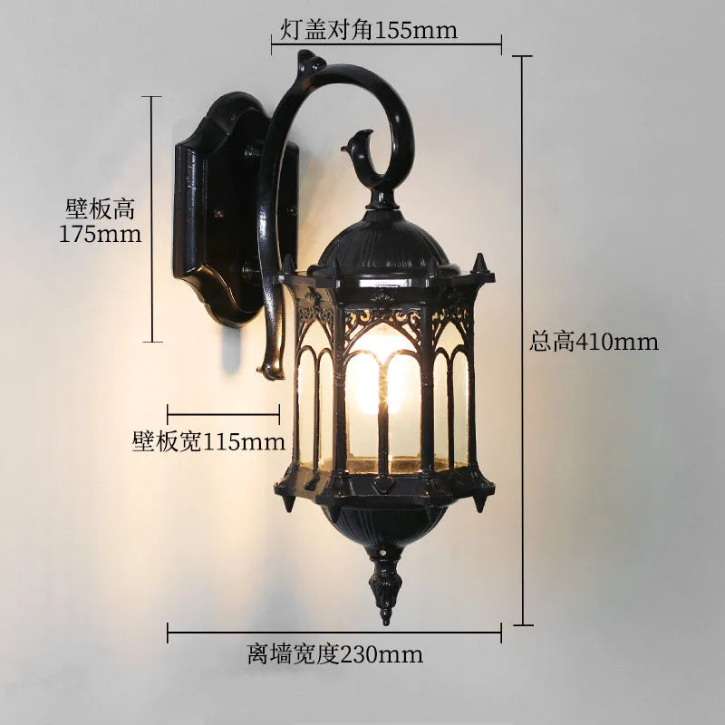 European Waterproof Outdoor Wall Sconce