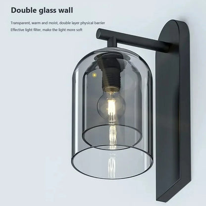 Double Glass Bell Shade Wall Sconce