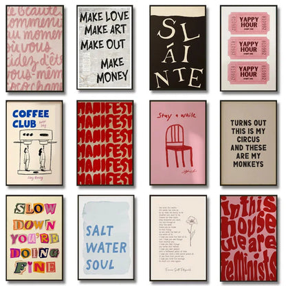 Modern Trendy Typography Text Canvas Wall Art Print