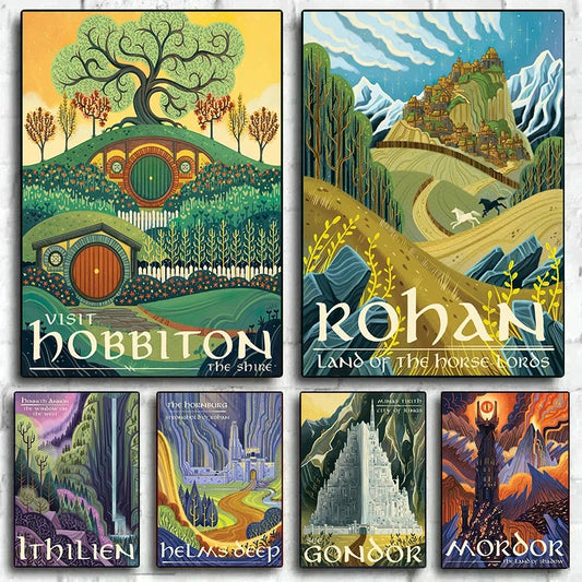 Vintage Fantasy Castle Retro Travel Poster Canvas Art