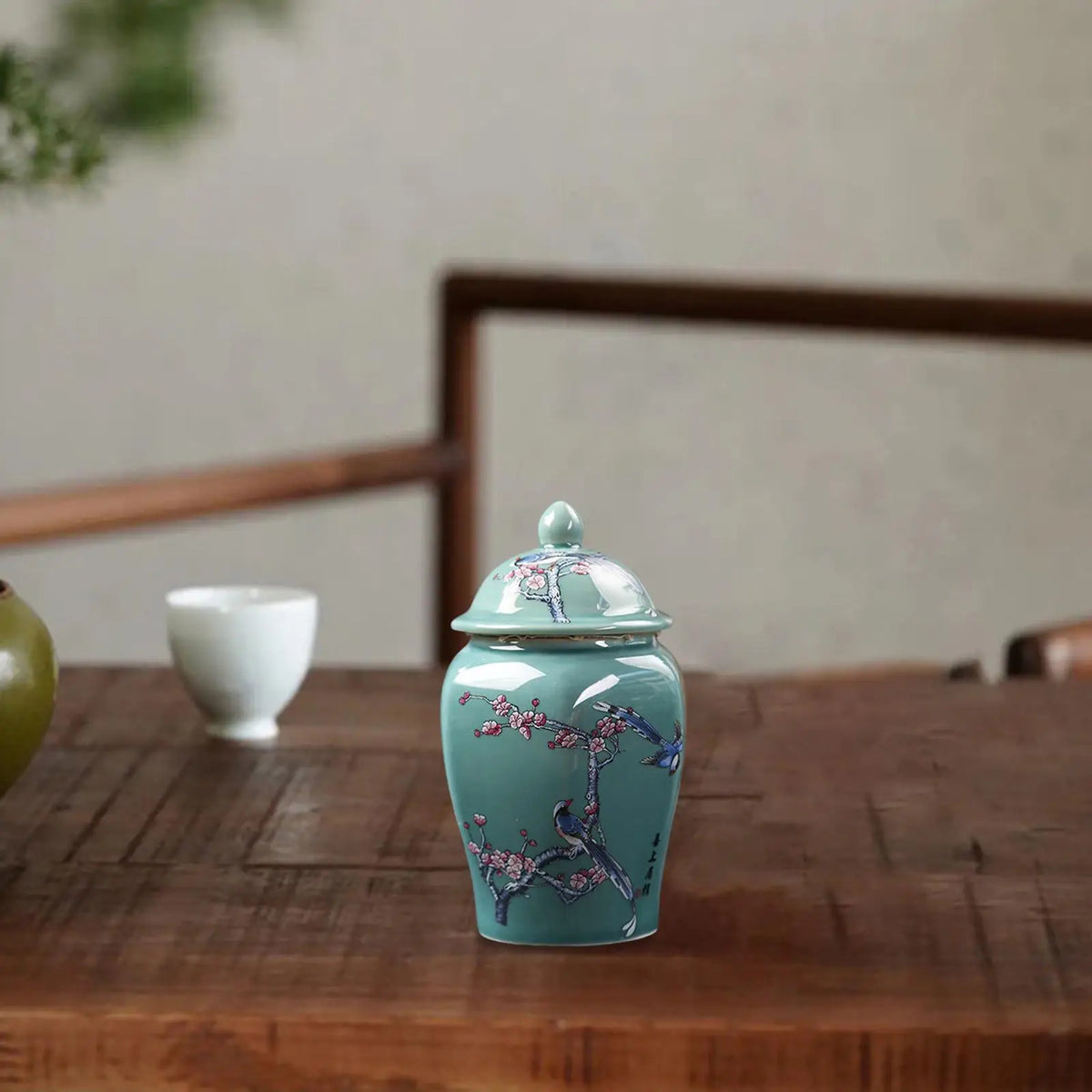 Glazed Ceramic Ginger Jar Vase