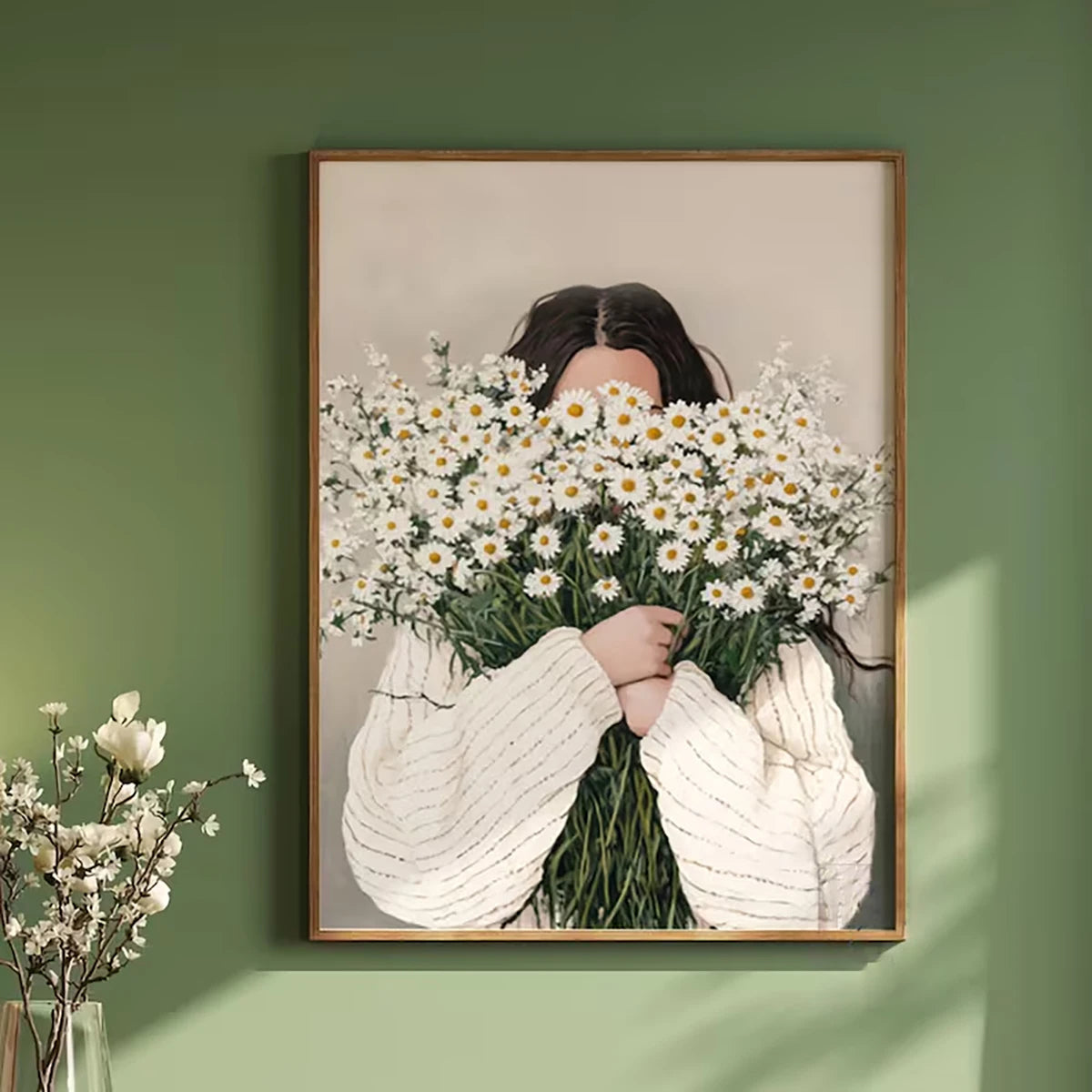 Japandi Abstract Female Portrait Canvas Wall Art