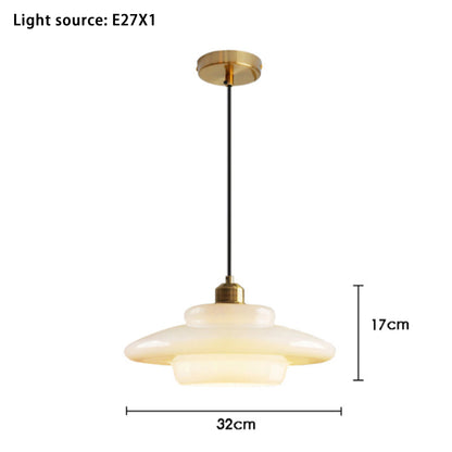 Milk Glass Brass Pendant Light