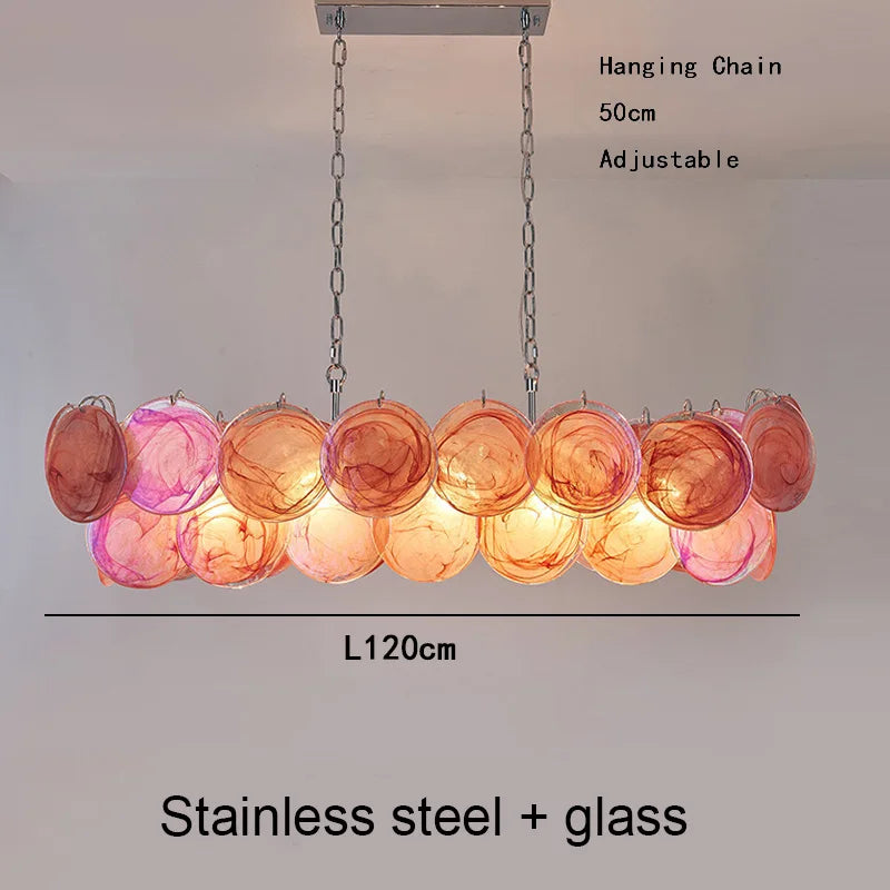 Matching glass disc wall light from the Murano style chandelier range