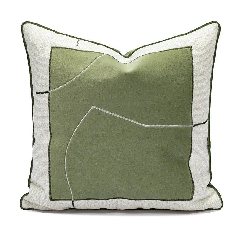 Nordic Green Luxury Pillow Cover