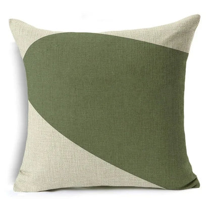 Green Floral Print Pillow Cover