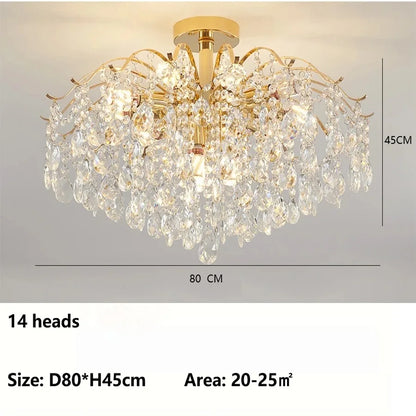 Non dimmable crystal chandelier in cold light on a forged metal frame