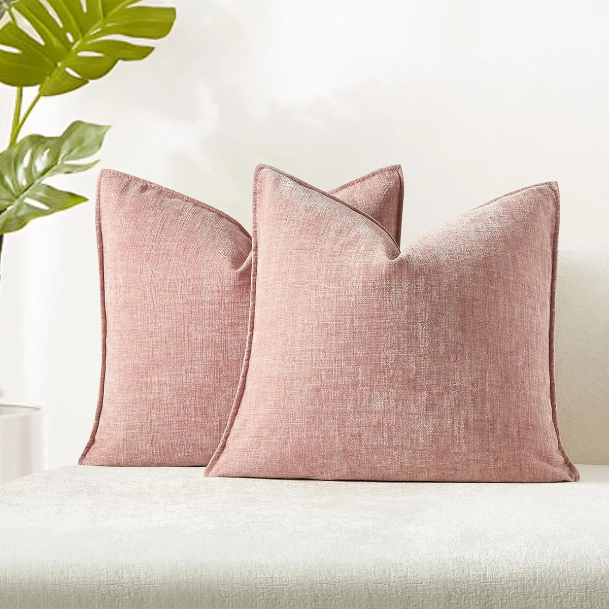 Solid Chenille Throw Pillow Cover — styling detail