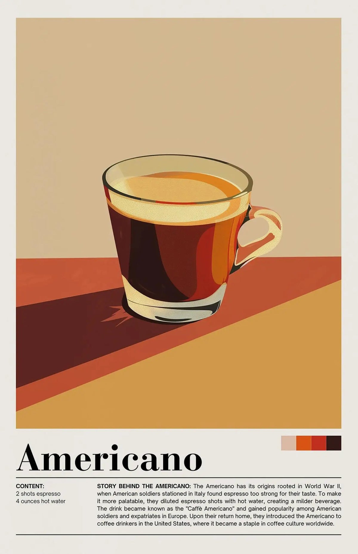 Retro Cafe Cocktail Cappuccino Canvas Wall Art